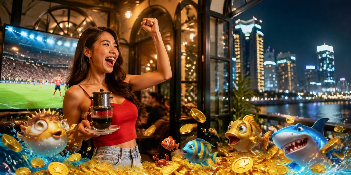 Người dùng tại TP. HCM nạp tiền cá cược casino qua điện thoại bên ly cà phê